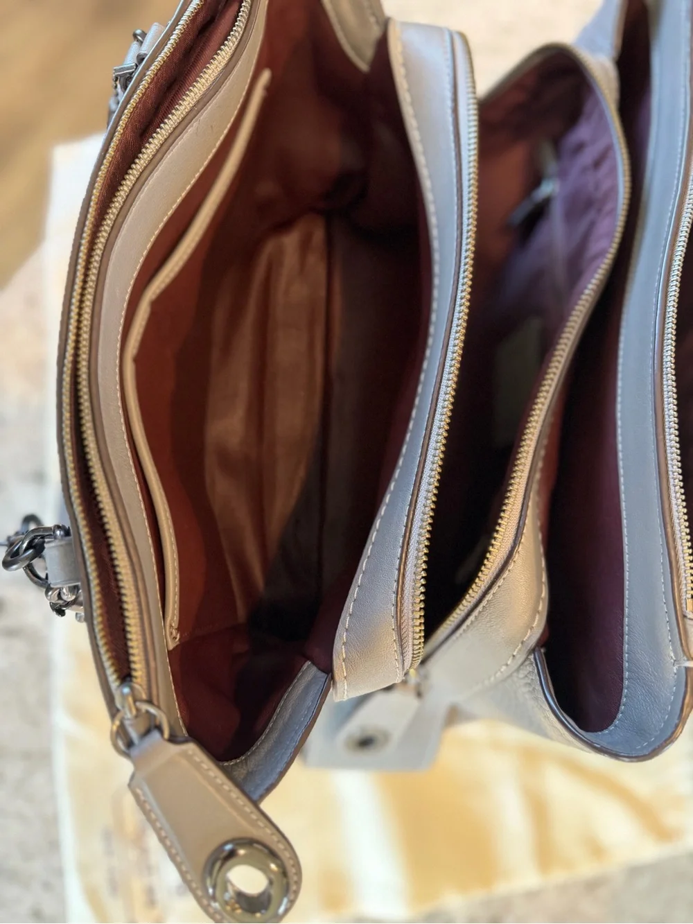 Coach Brooklyn Carryall 34 Leather Bag - Picture 8 of 11